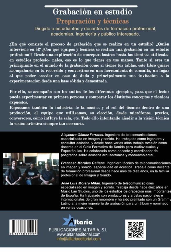 2.ª edición. Grabación en estudio