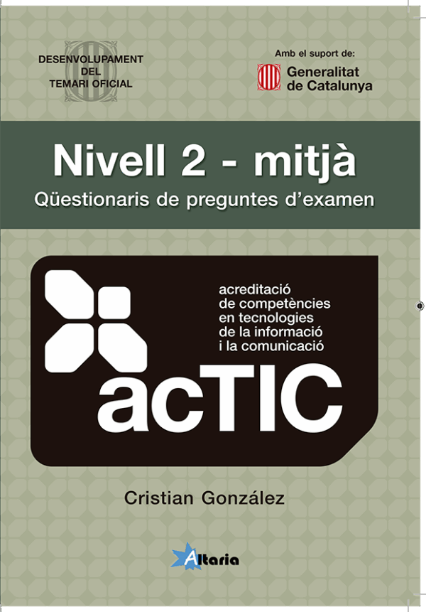 Portada Llibre ACTIC 2 NIVELL MITJÀ - QÜESTIONARIS