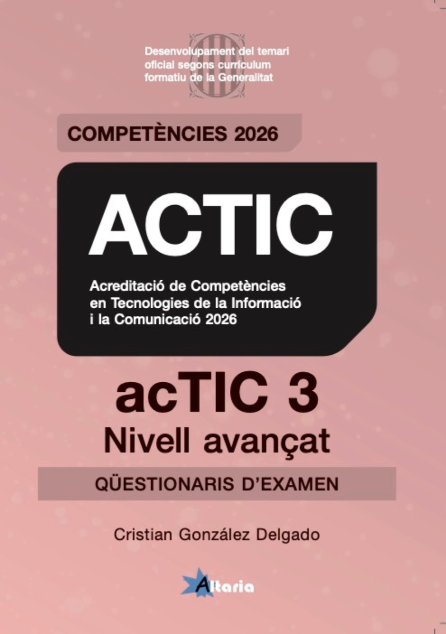 Portada acTIC 3 Nivell Avançat Qüestionaris 2026